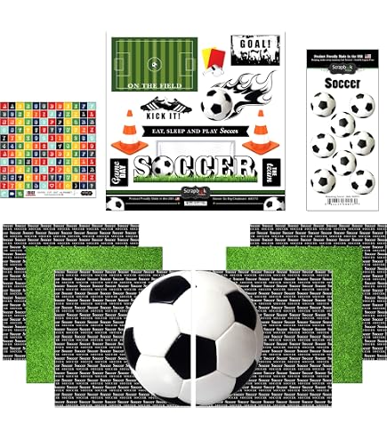 Whaline Fußball-Muster-Papier – 24 Blatt, 30 X 30 Cm, Doppelseitig, Für Scrapbooking & Bastelprojekte