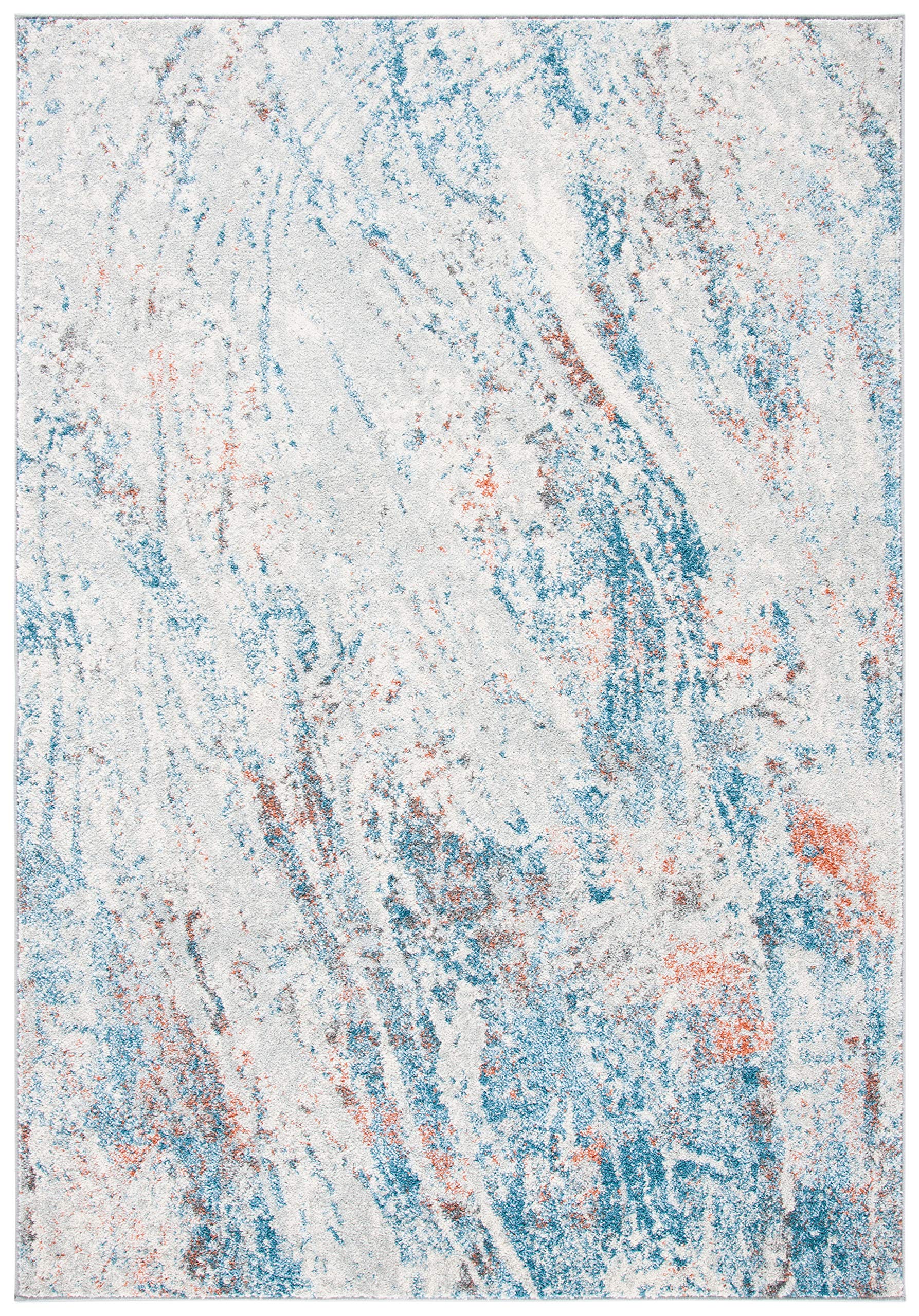 Safavieh Boho Chic Indoor Woven Accent Area Rug, Tulum Collection, TUL210, in Ivory/Blue, 61 X 91 cm for Living Room, Bedroom or Any Indoor Space