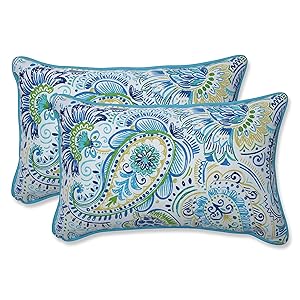 Pillow Perfect Outdoor | Indoor Gilford Baltic Rectangular Throw Pillow, 2 Piece