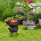 Relaxdays Cast Iron BBQ, Adjustable Grate, Air Vent, 40x45x36 cm view 2