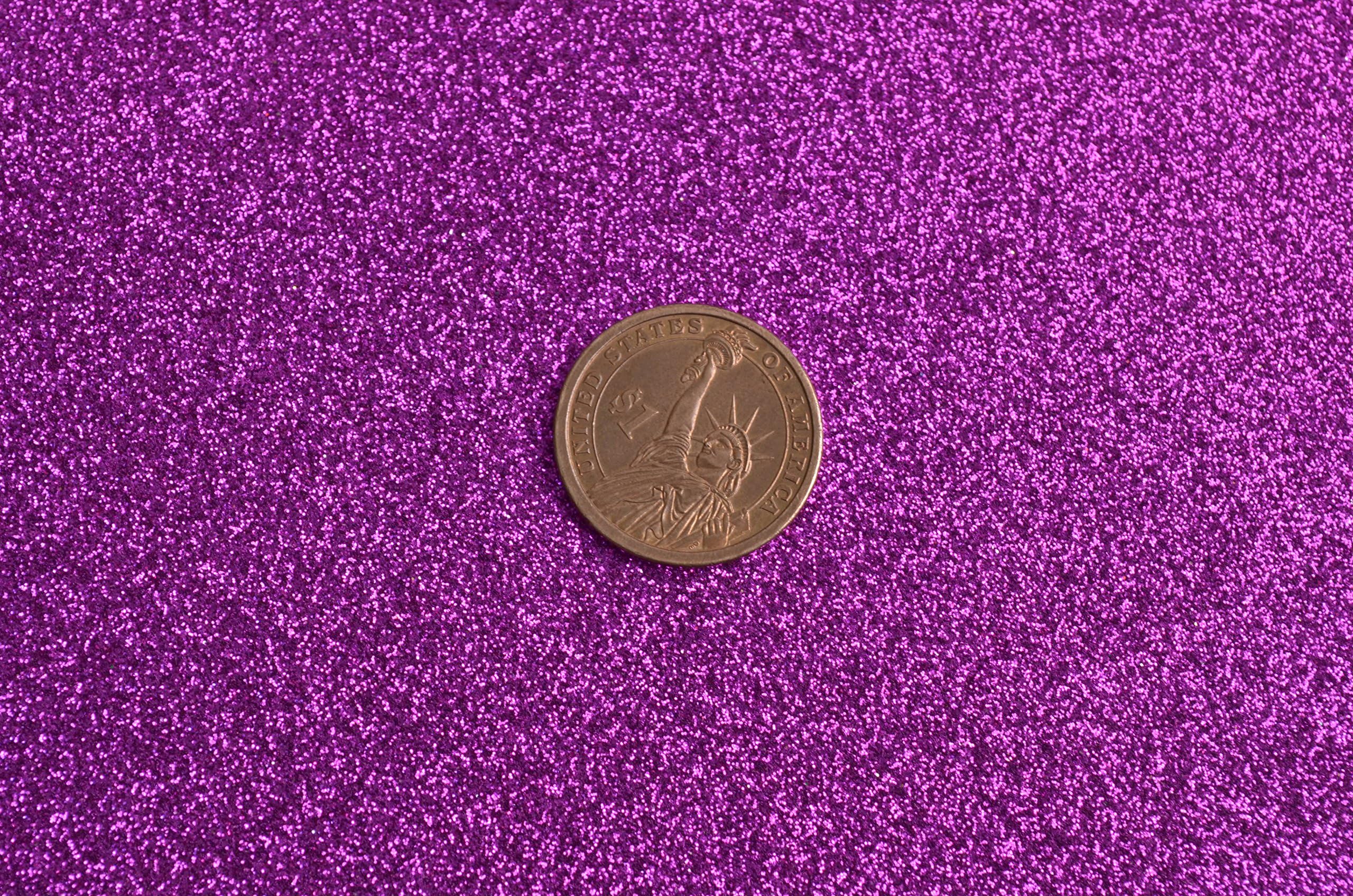 WENTO Shiny Purple Fuschia Glitter Fabric for Patchwork DIY Craft,Glitter Fabric for Wallets Purses Making,Cell Phone Covers,Jewelry Making,54'' Wide,Sold by Half Yard (24 Purple Fuschia)