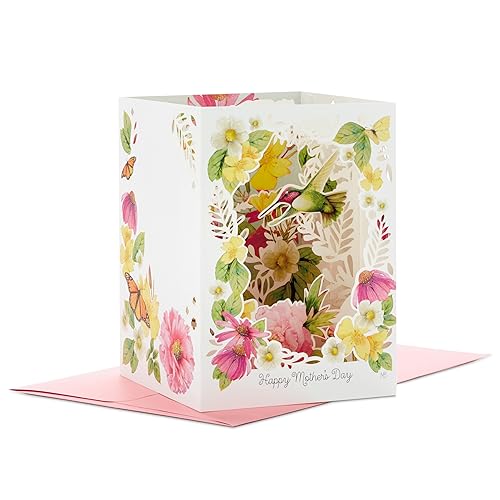 Hallmark Mothers Day Card, Mothers Day Card for Mum, 3D, Pop Up Mothers Day Card, Marjolein Bastin Florals, Pink, Yellow, White