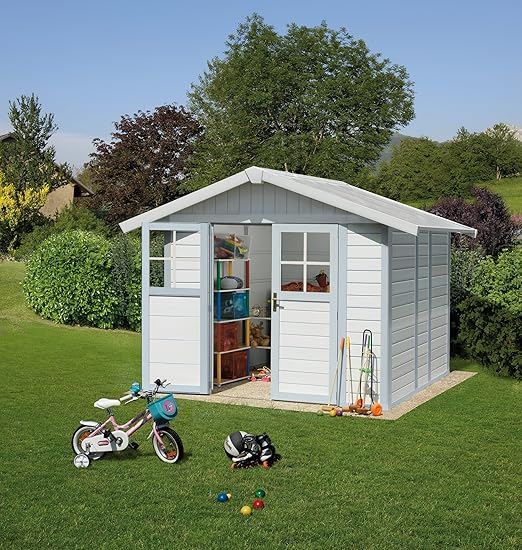 Ondis24 Gartenhaus 2,42x2,02m, Gerätehaus Kunststoff/Metall