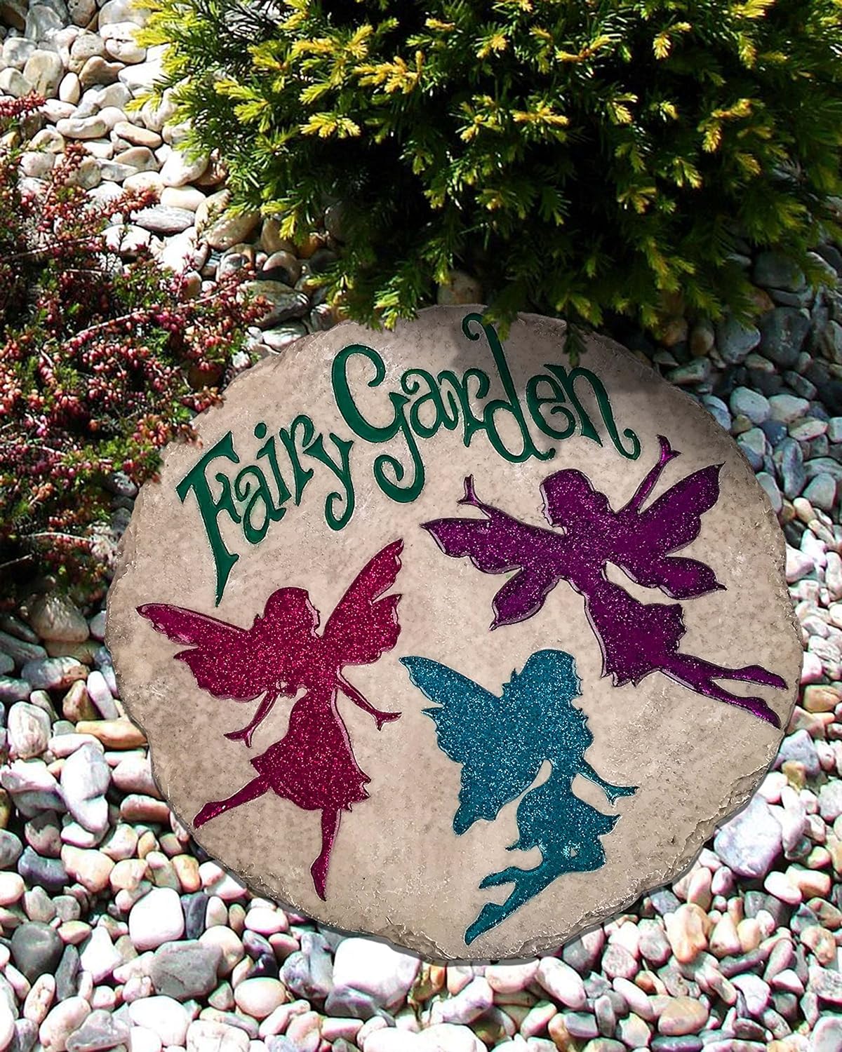 Spoontiques Flower Cart Stepping Stone : Outdoor Decorative Stones : Garden & Outdoor