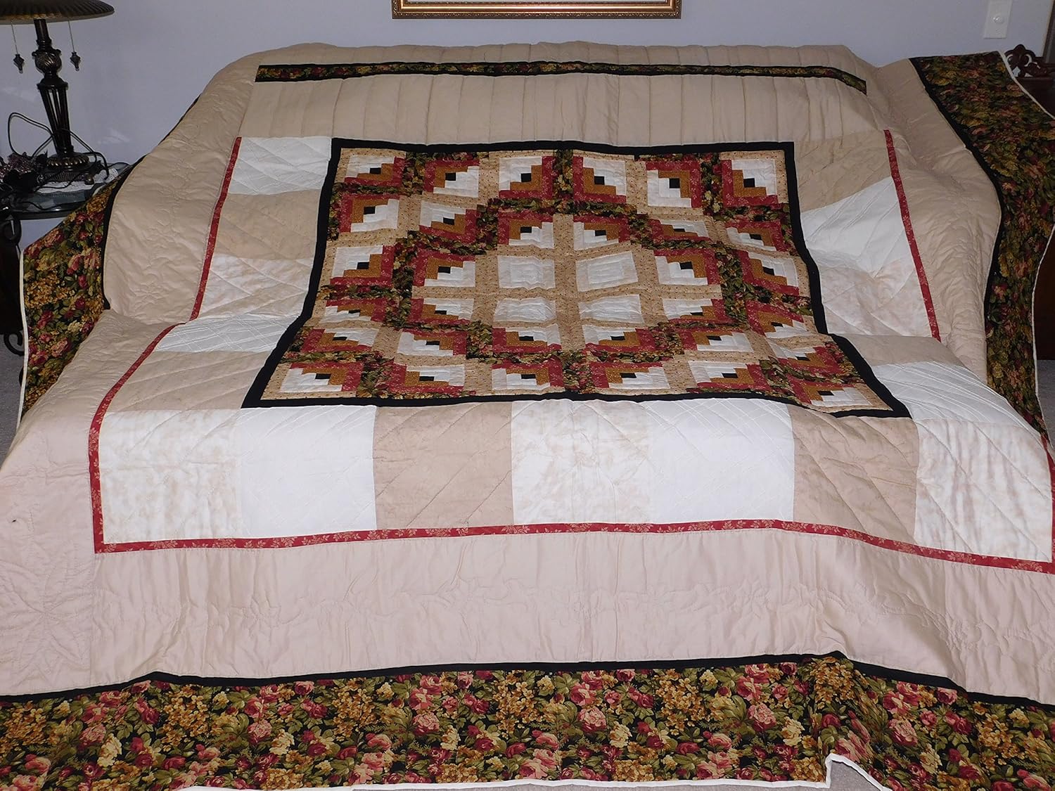 Amazon Com Queen Size Amish Made Unique Framed Log Cabin