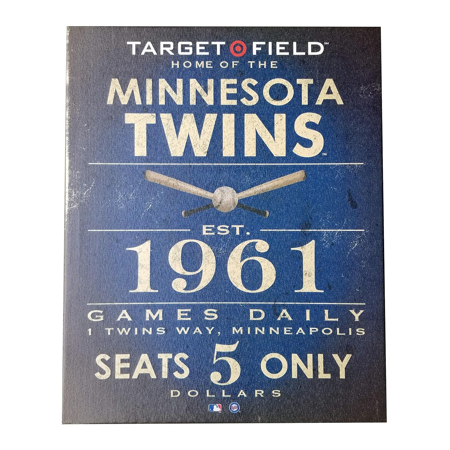 Artissimo Designs Vintage Sports Established Canvas Artwork Hanging Wall Sign