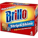 Brillo Strip &amp; Shine Steel Wool Balls, 6-Count