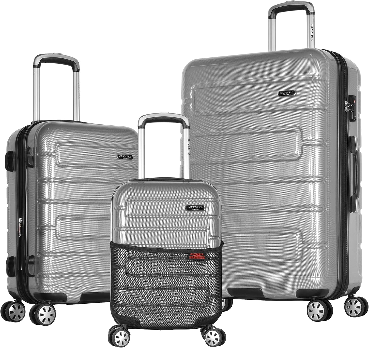 Olympia Nema 3Piece EXP. Hardcase Spinner Luggage Set with TSA Lock