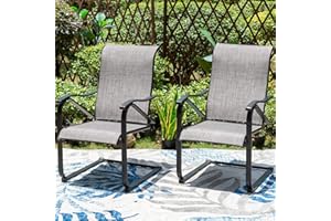 Sophia & William Slingback Patio Chairs, 2 PCS Outdoor Spring Chairs Heavy Duty Patio Chairs, C Spring Motion Chairs Support 300lbs