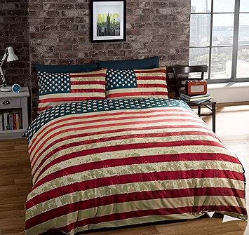 Amazon.com: TWIN AMERICAN UNITED STATES FLAG REVERSIBLE COTTON BLEND ...