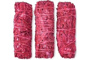 JL LOCAL Dragon's Blood Sage Smudge Sticks for Cleansing House, Meditation, Yoga, Negative Energy Cleanse | 4 Inch Dragon Blood Sage Bundles (3)