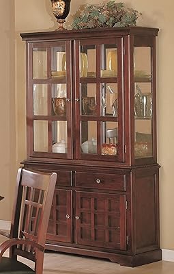 Coaster Newhouse Buffet and Hutch China Cabinet, Cherry