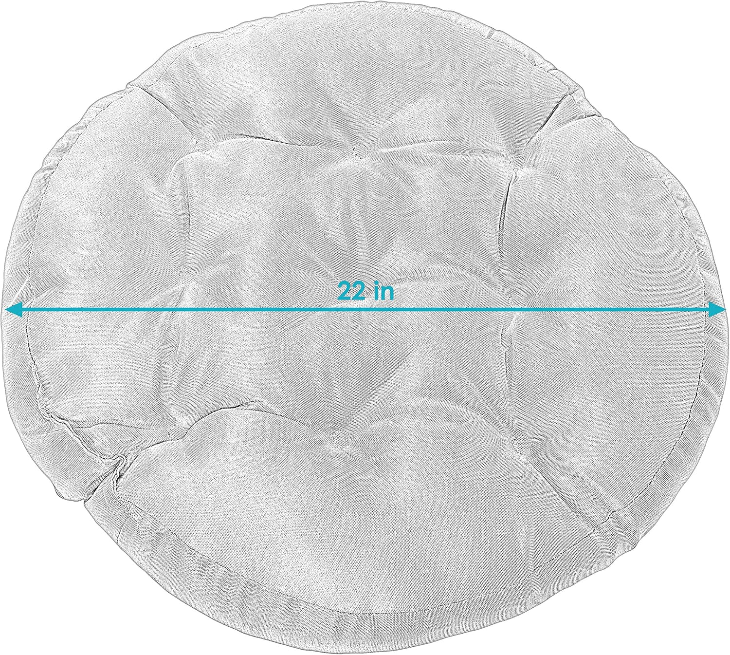 Sunnydaze Tufted Large Round Floor Cushion - Set of 2 - Unique Outdoor/Indoor Chair Cushions or Meditation Cushions - 300D Olefin with Polyester Fill - 22-Inch Diameter - Seaside Stripes: Kitchen & Dining