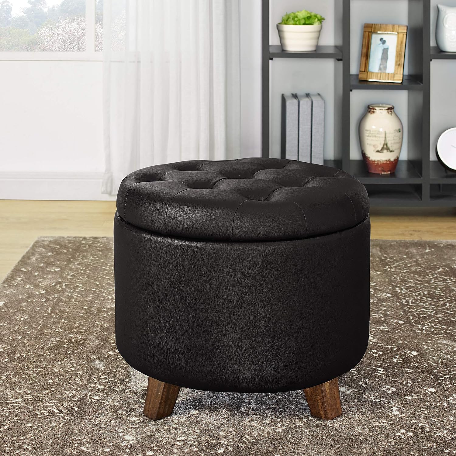 Best faux leather ottoman 17×17