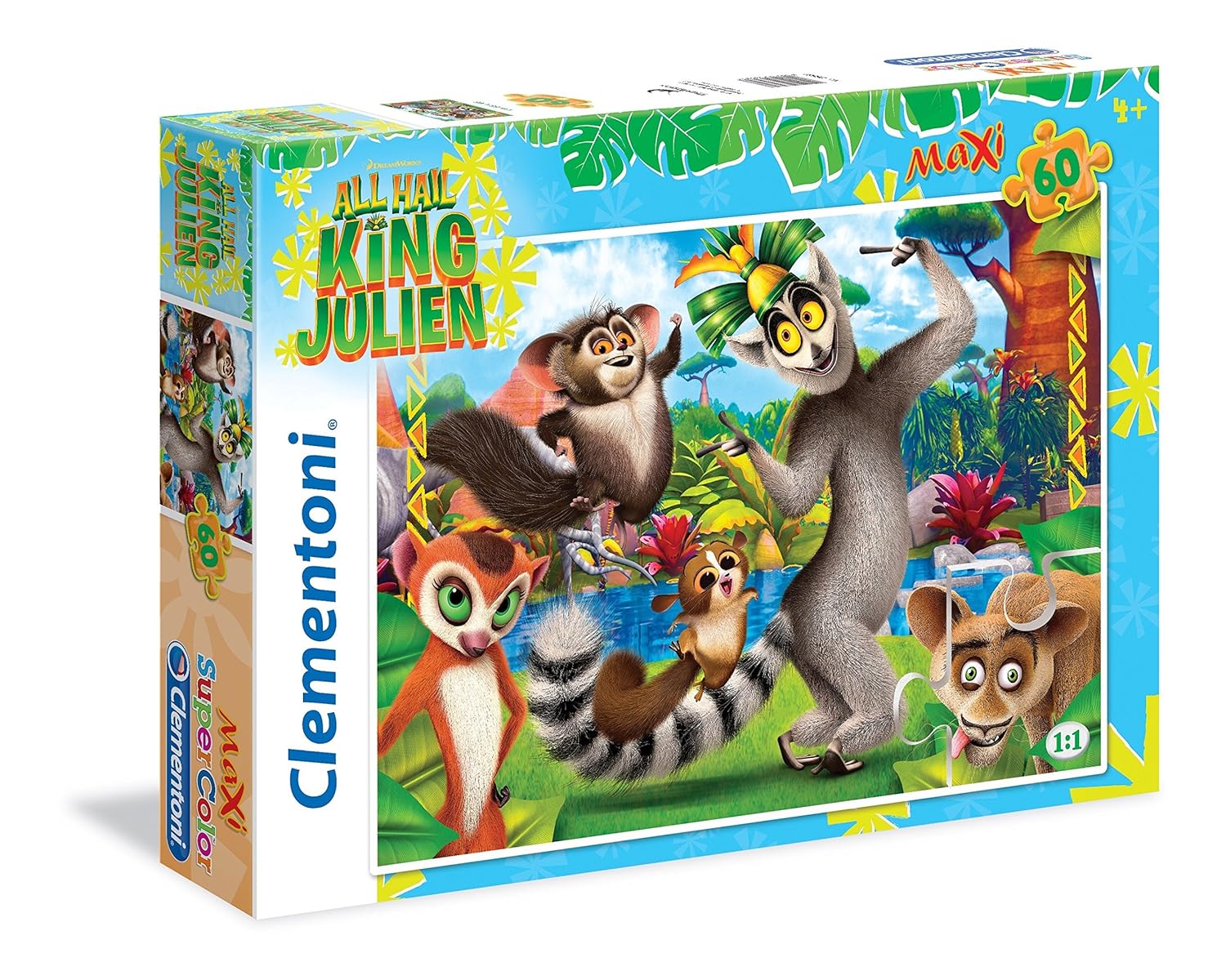 Jigsaw Puzzles Clementoni King Julian Maxi Puzzle 60 Piece Toys Games