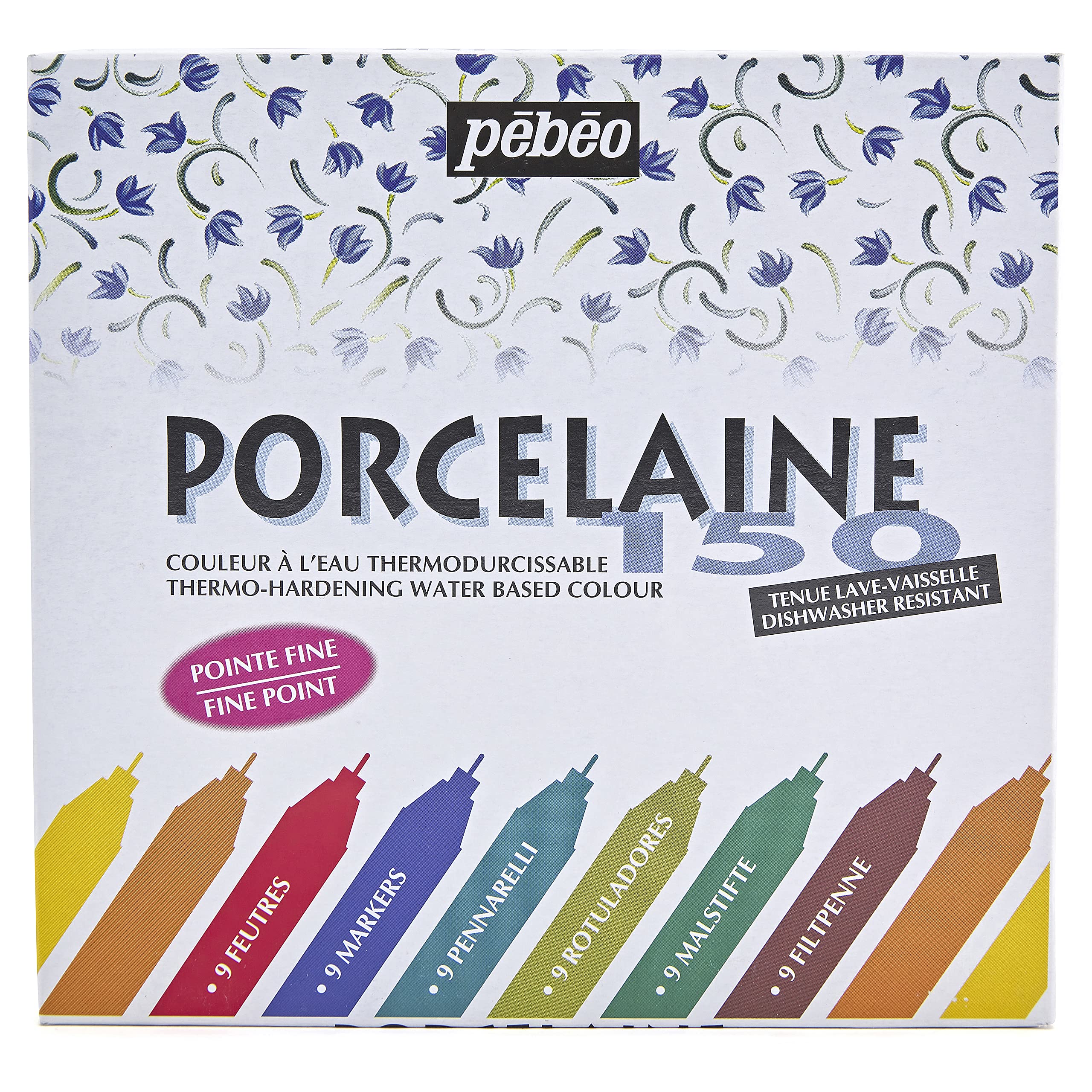 PEBEO 21010 Porcelaine 150, Fine Tip Assorted Colors, One Size