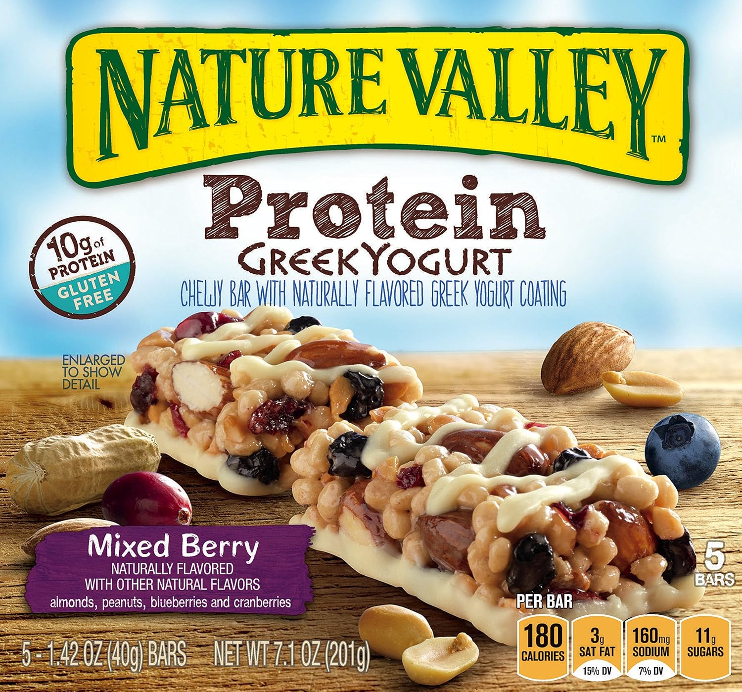 Nature Valley greek yogurt protein chewy bar mixed berry - 5ct (016000415614)