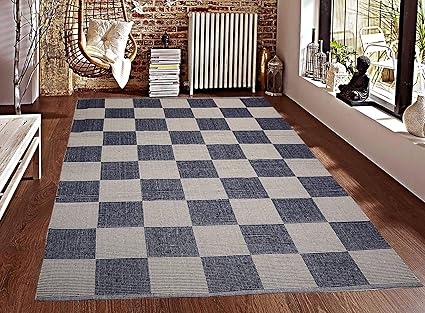 Saral Home Soft Cotton Handloom Made Multi Purpose Floor Rugs -140x200 cm