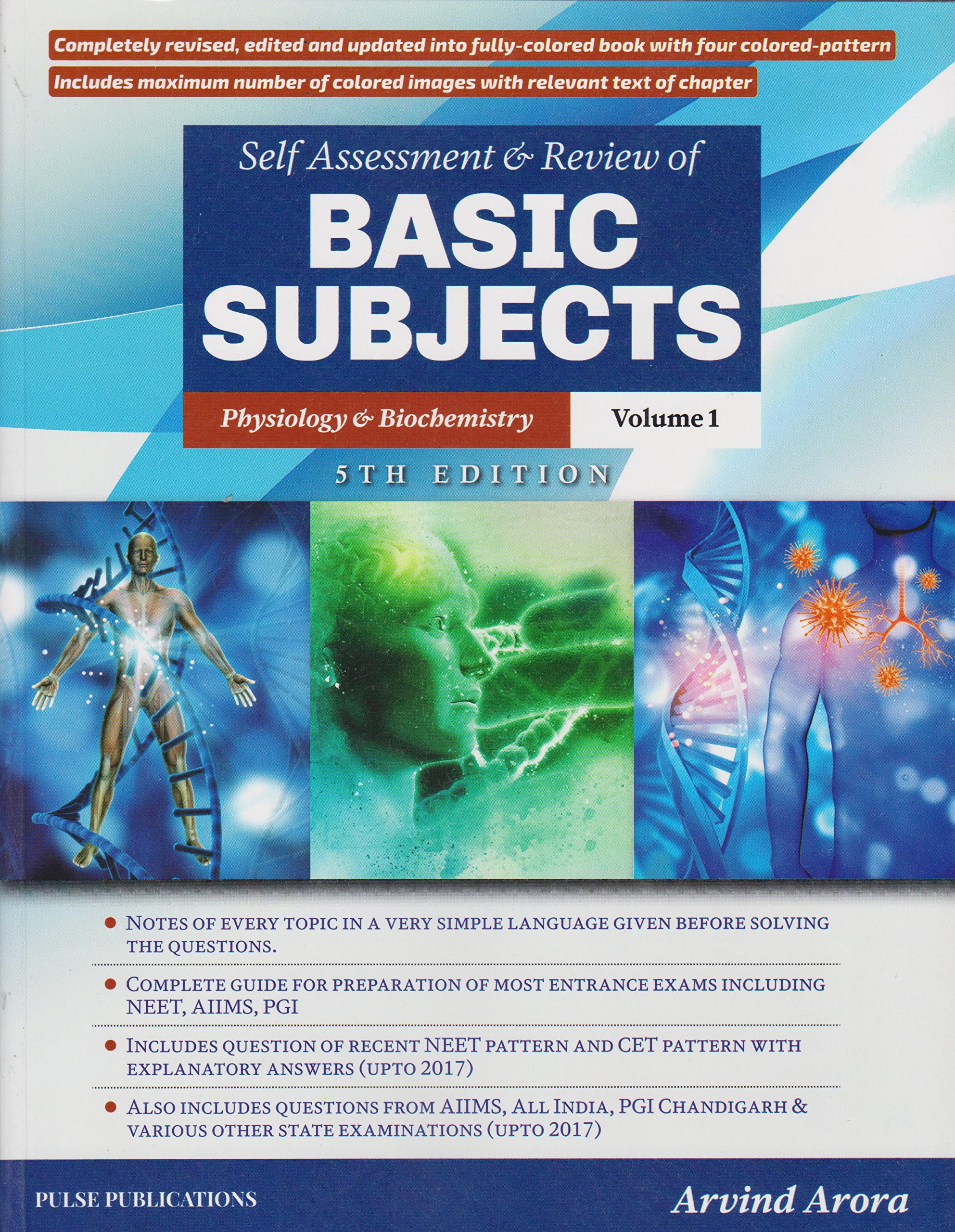 Self Assessment Review Of Basic Subjects Physiology Biochemistry Vol 1 5th Ed Arvind Arora 9789385722448 Amazon Com Books