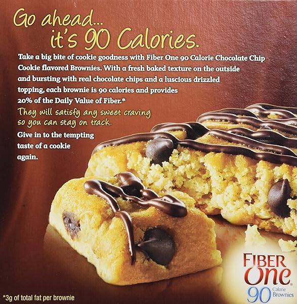 FIBER ONE, 90 CALORIE BROWNIE, CHOCOLATE CHIP COOKIE, 5.34-OUNCE (PACK OF 4)