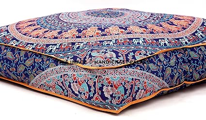 Mandala India, Almohada Cuadrada para el Suelo, Funda de ...