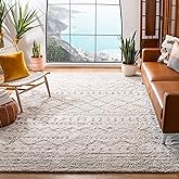 SAFAVIEH Area Rug 8x10 - Arizona Shag Collection - Large - Ivory & Beige, Moroccan Design, Non-Shedding & Easy Cleaning, Ultr