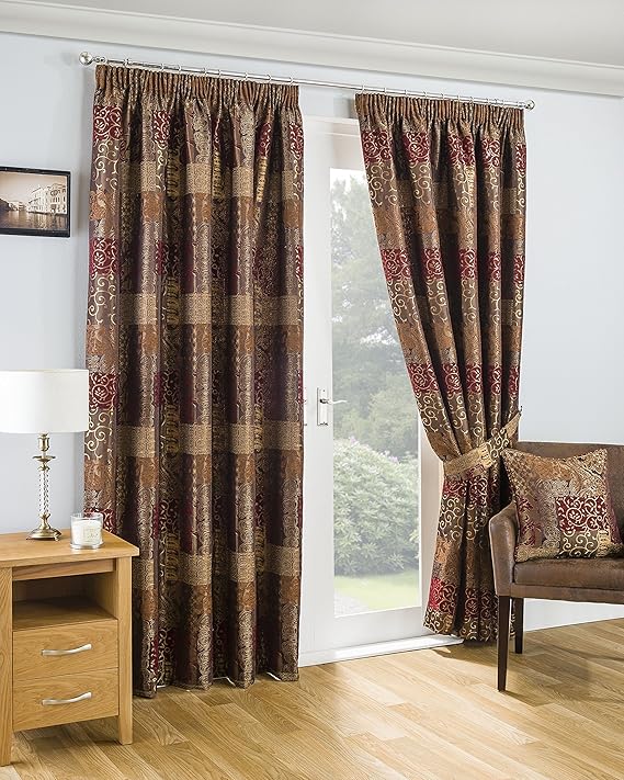 Tende Plissettate Casablanca In Jacquard | Terracotta | 117x183 Cm | Nastro 7,6 Cm | Poliestere Ciniglia - 6