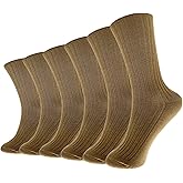 Hycome 6 Pairs Comfortable Casual Cotton Socks for Women, Girls and Students (fit women girls shoe size 5-9)