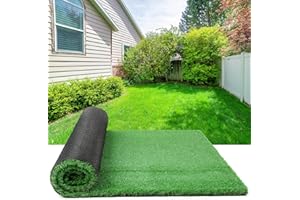 Rengue Artificial Turf 7x15FT Turf Grass with Drainage Holes Realistic Synthetic Fake Grass Lawn Indoor Outdoor Landscape for Garden, Backyard, Patio, Grass Rug for Dog Pets Mat Custom Size