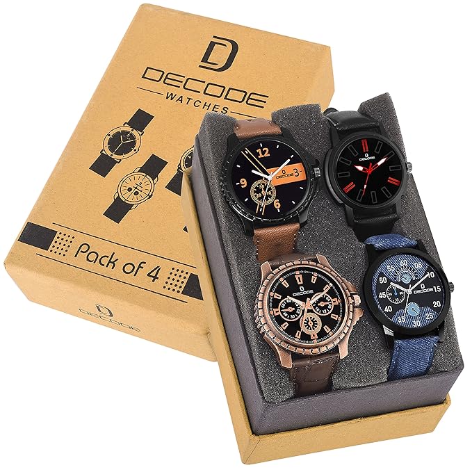 Combo of 4 Infinity 7800 Multicolor Dial Mens and Boys Watches