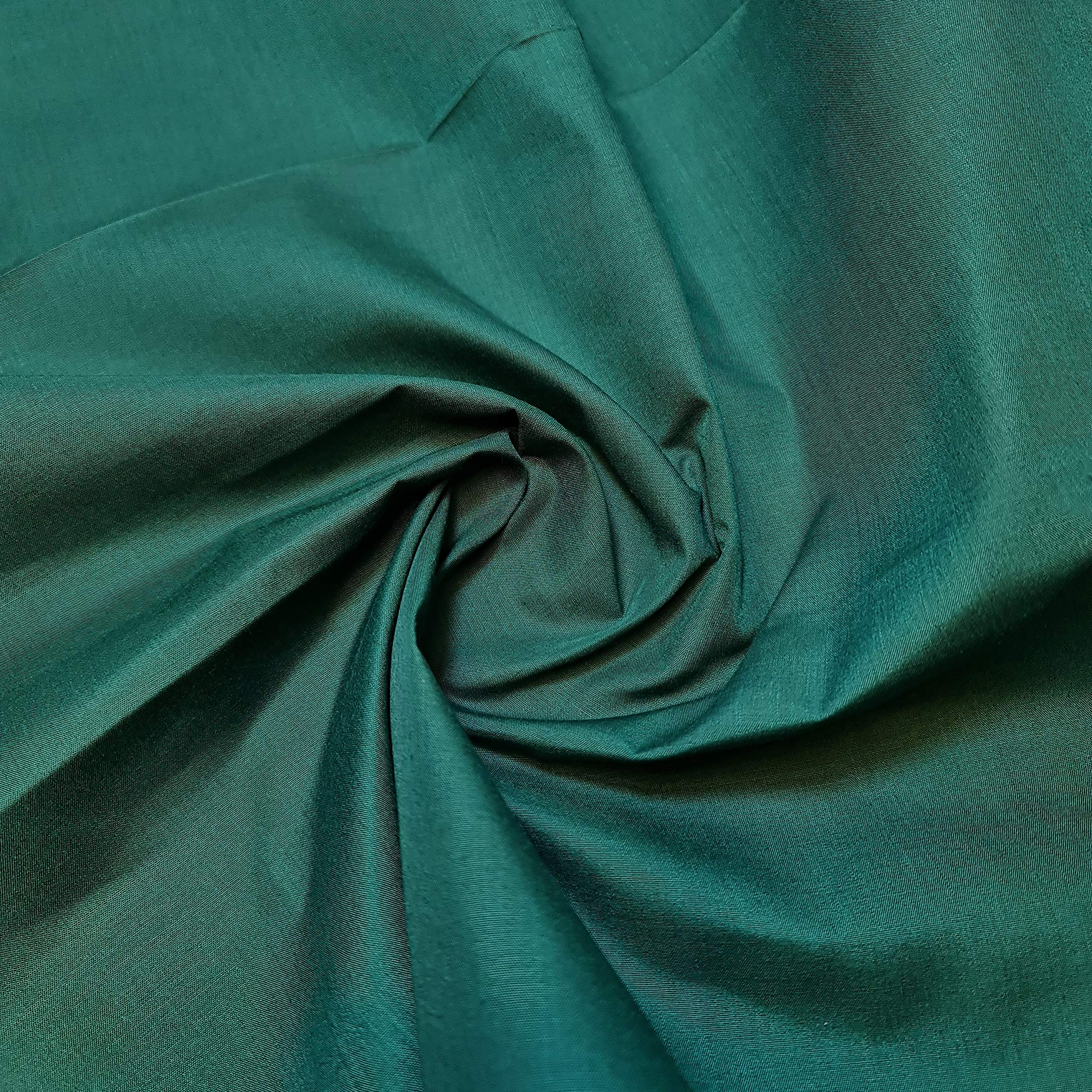 Textile Station Plain/Solid Dyed Polyester Polycotton Dress Craft Fabric Material 44" - 112 cm Wide Sold As 1 Meter Pre - Cut Lengths (Available in 42 Colours) (Bottle Green, 5 Meter)