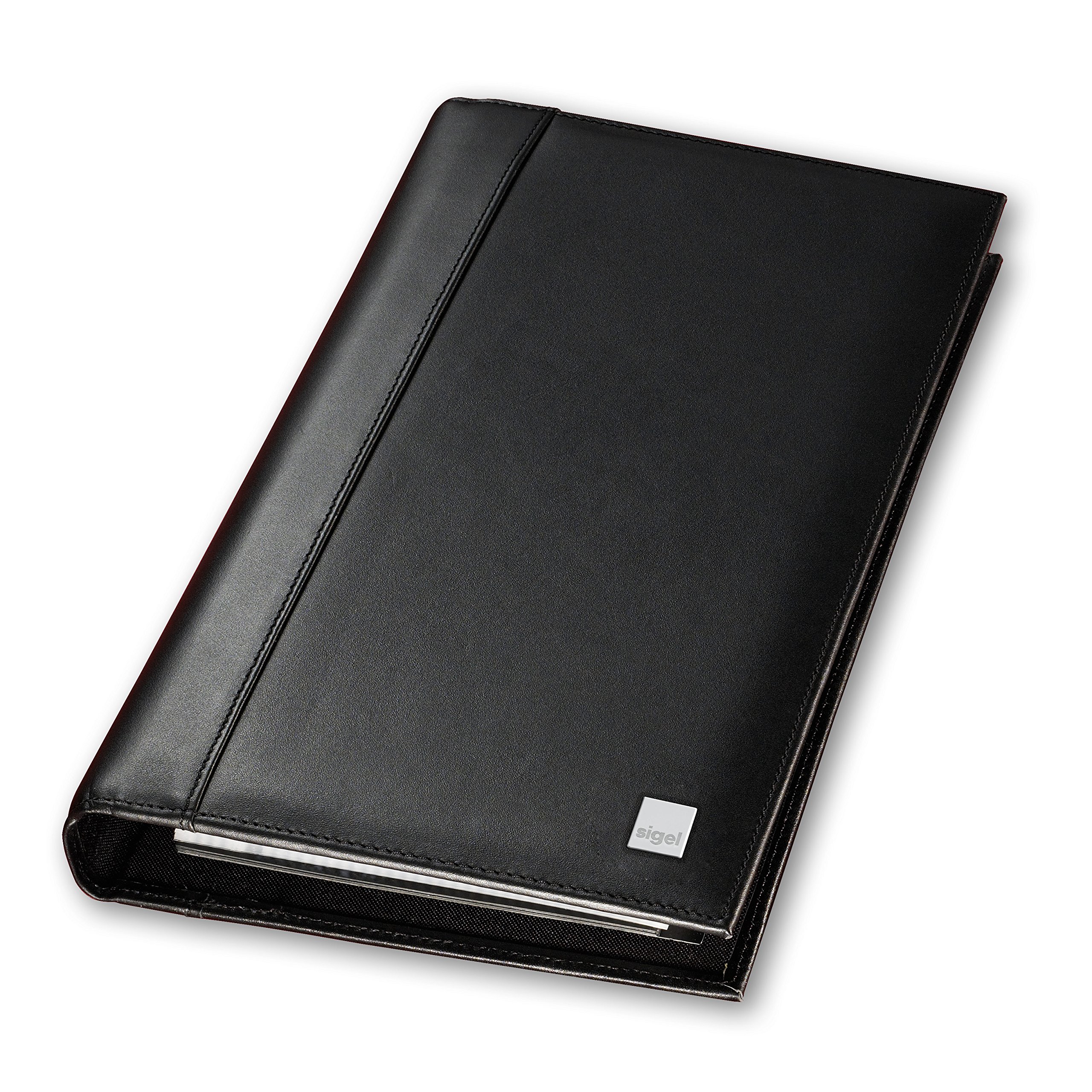 SIGEL VZ204 Leather Business Card Organiser, Torino, 16 x 27.5 cm, Black