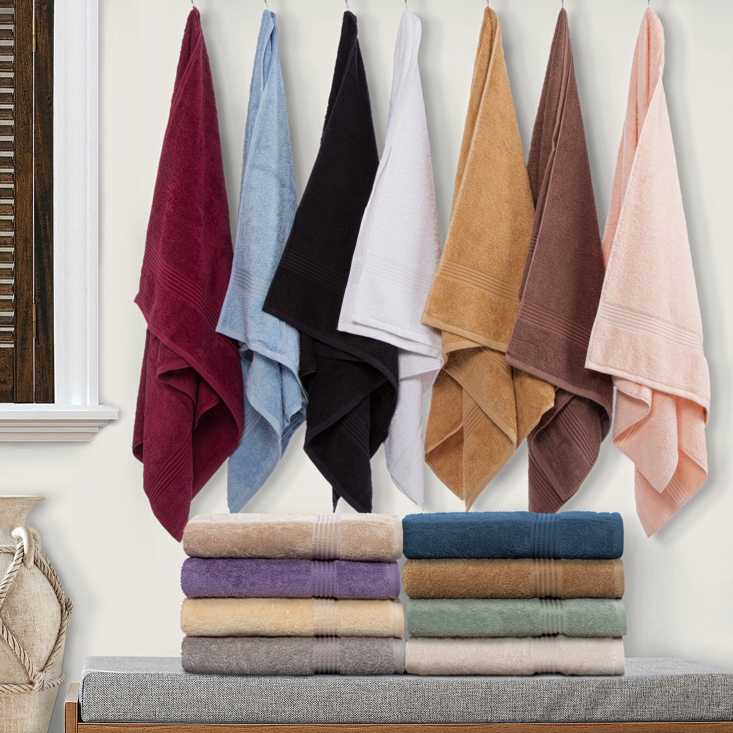 Superior Luxurious Soft Hotel Spa Quality Bath Towel Set of 4, Made of