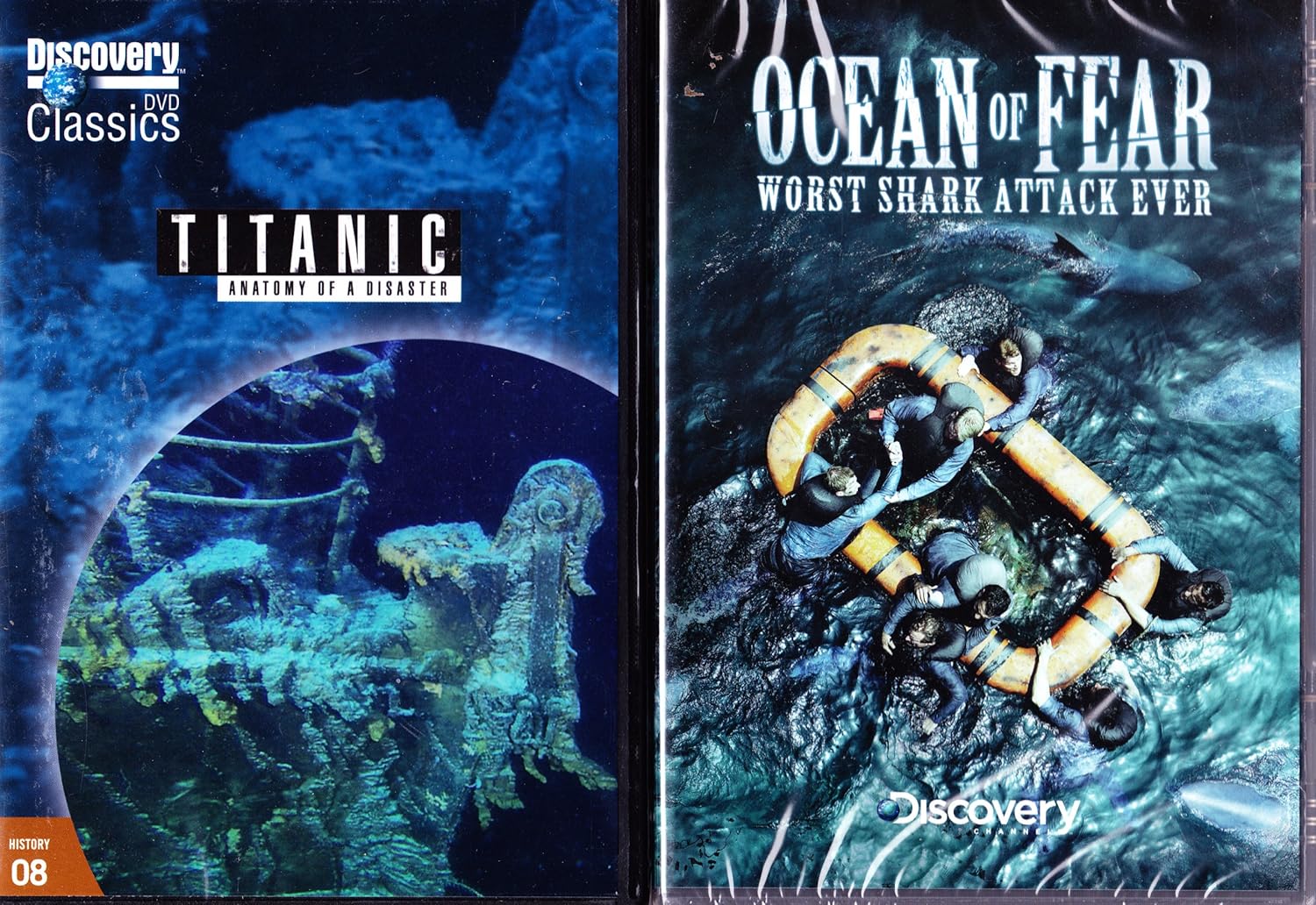 Titanic : Anatomy of a Disaster , Ocean of Fear Worst Shark Attack Ever : The Discovery Channel Terror on the Sea 2 Pack