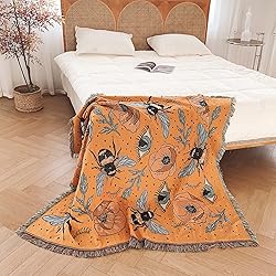 Shesyuki Boho Throw Blanket Reversible Cotton