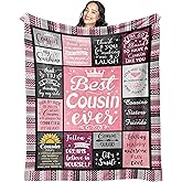 Mcurore Cousin Gifts for Women, Christmas Birthday Gifts Ideas for Cousins Crew Female, to My Cousin Throw Blanket 60"x50"