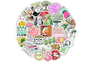 BULBACRAFT 100Pcs Money Stickers for Planner for Adults, for Water Bottle - Money Sign, Symbol Stickers, Party Supplies- Gift for Women & Men