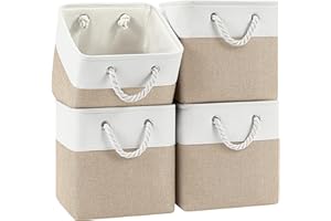 Patvingot 11×11×11 Cube Storage Bins, Foldable Fabric Storage Basket,Organizers for Shelves with Handles for Organizing Home,