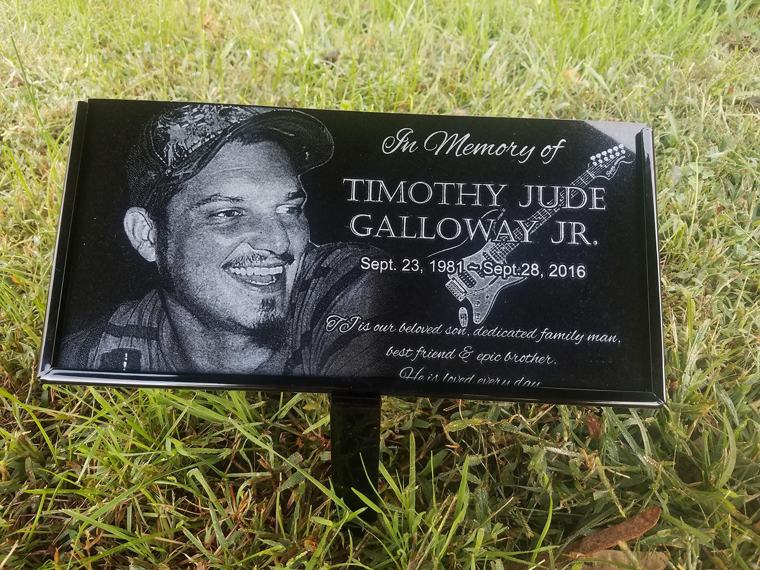 Granite Stone and Stand Marker Personalized w/ Picture of Choice/Text of Choice Animal or Person Human Temporary Marker Family
