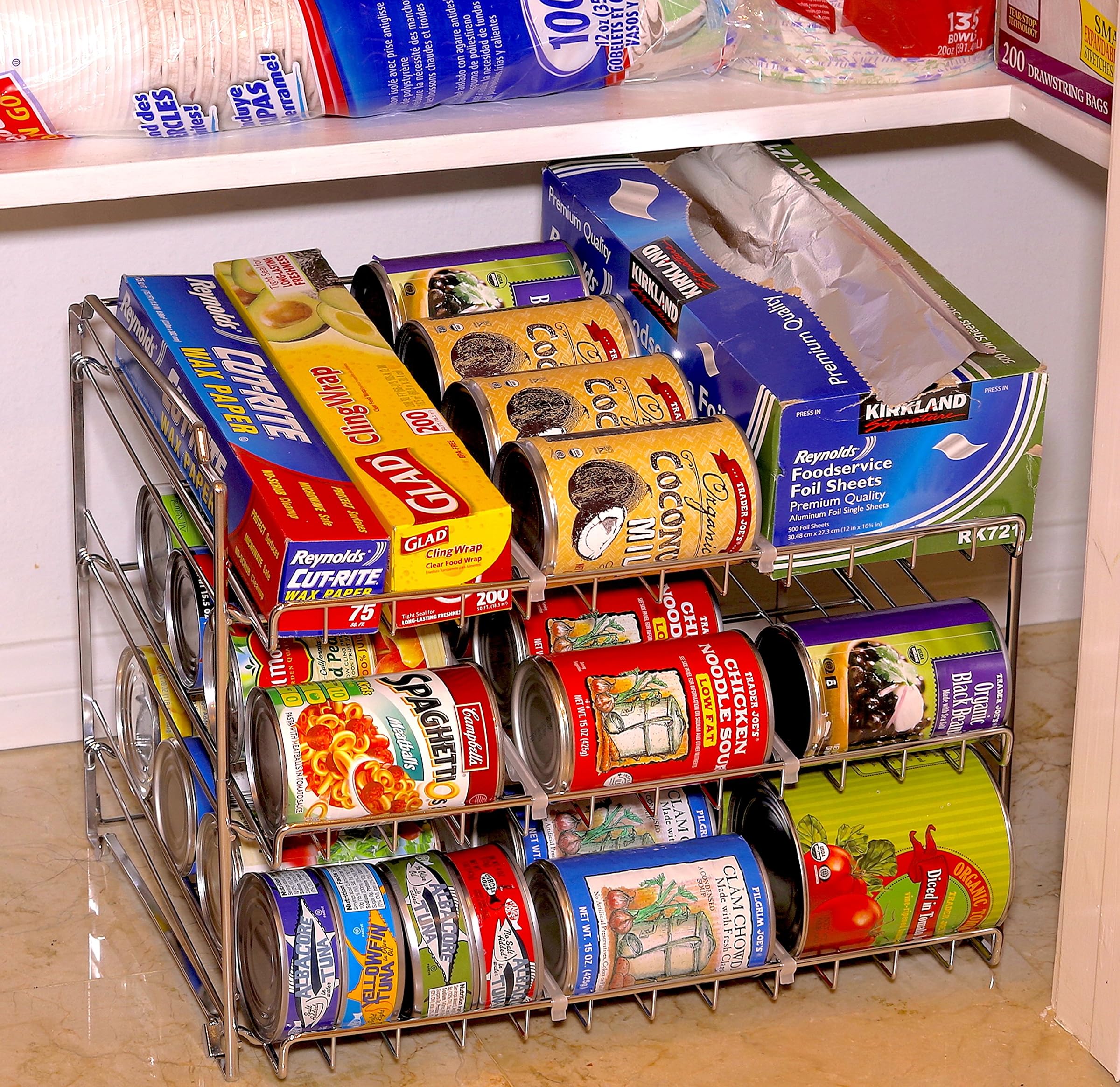 simplehouseware Stackable Can Rack Organizer, Chrome