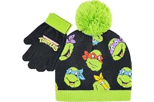 NICKELODEON Teenage Mutant Ninja Turtles Boys Winter Hat and Glove Set - Ages 4-12 TMNT Hat and Gloves