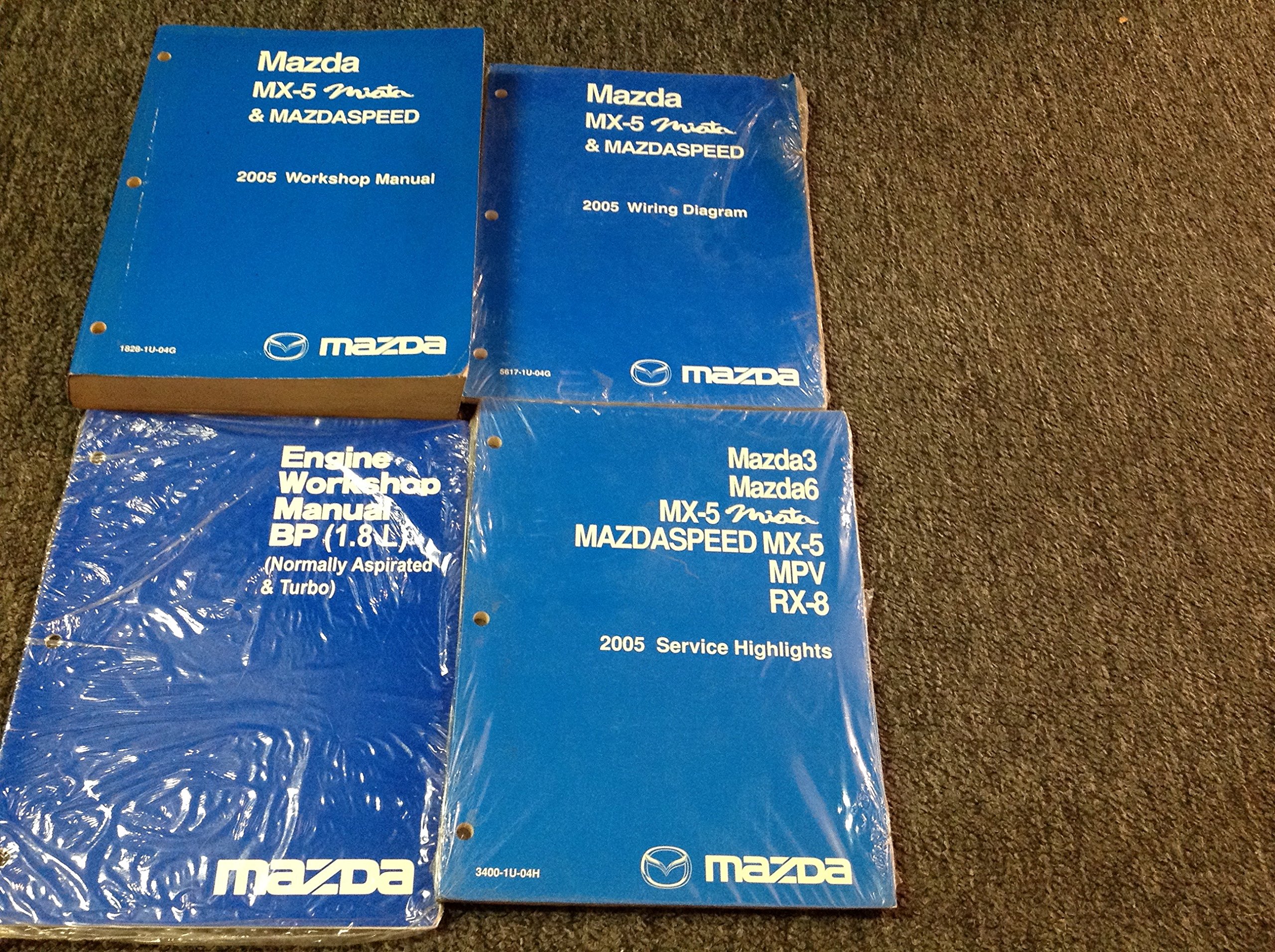 2005 Mazda MX-5 MX5 Miata Mazdaspeed Service Repair Shop Manual Set W EWD +  Paperback – 2005