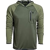 Vortex Men's Weekend Rucker Hooded Long Sleeve Shirts - Moisture Wicking, UPF Sun Protection, Stain Release Technology
