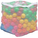 Amazon Basics BPA Free Crush-Proof Plastic Pit Ball with Storage Bag, Toddlers Kids 12+ Months, Pack of 400 Balls, 6 Bright C