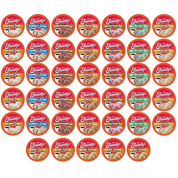 FRIENDLY’S COFFEE PODS, ASSORTED FLAVORED ICE CREAM VARIETY PACK, COMPATIBLE WITH KEURIG K CUP BREWERS, 40 COUNT