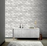 Arthouse Metallic Brick White Silver 692201 Tile view 2