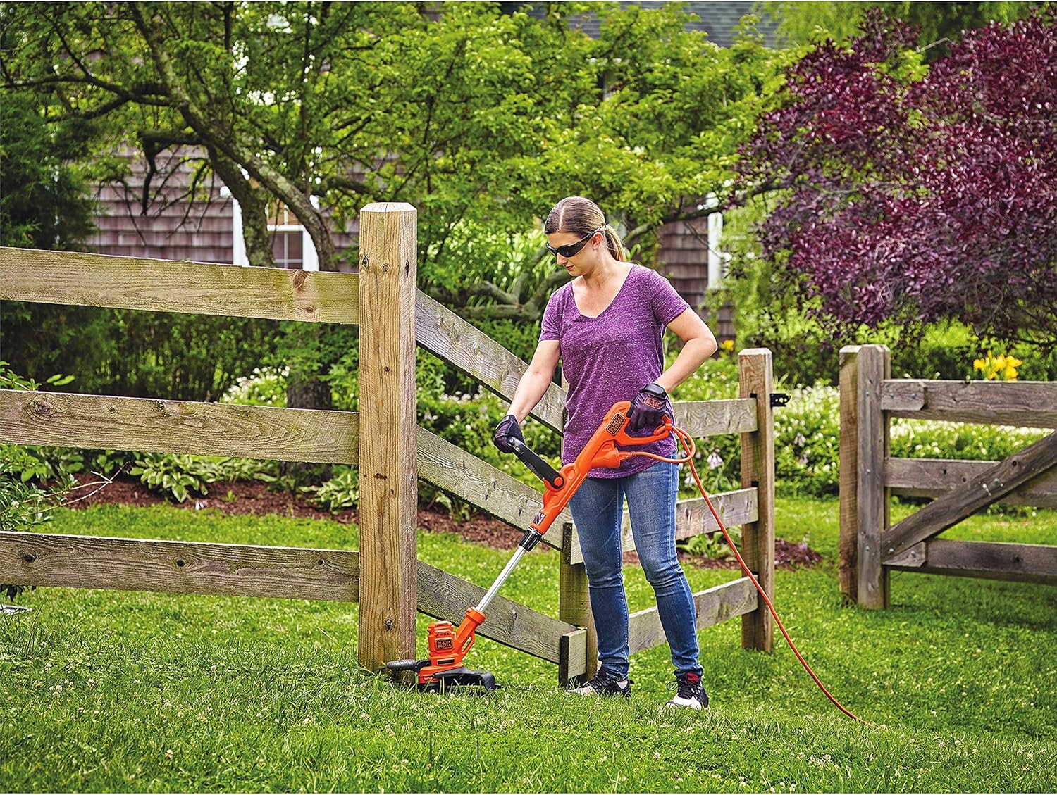 BLACK+DECKER String Trimmer with Auto Feed, Electric, 6.5-Amp, 14-Inch (BESTA510) : Garden & Outdoor