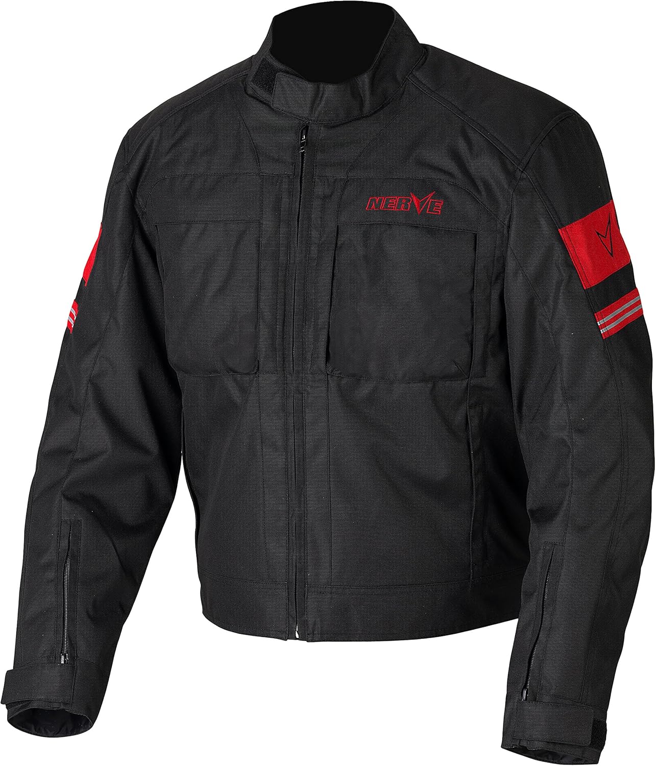 Noir//Rouge XS Nerve Move Blouson Moto dEt/&eacute; Textile Membrane
