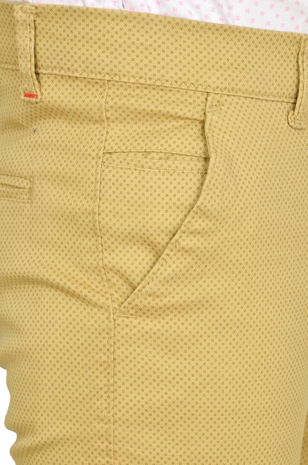 square men's narrow fit cotton lycra blend casual printed chino trouser pants (1857)