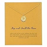 Gifts for Her, Dainty Flower Necklace Gold Rose